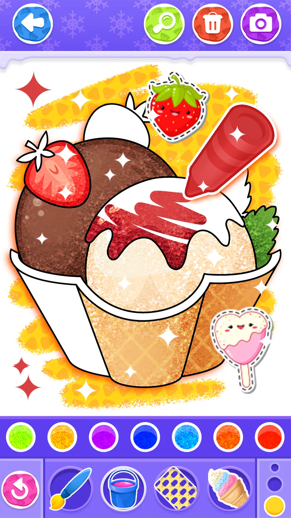 Glitter Ice Cream Coloring | Indus Appstore | Screenshot