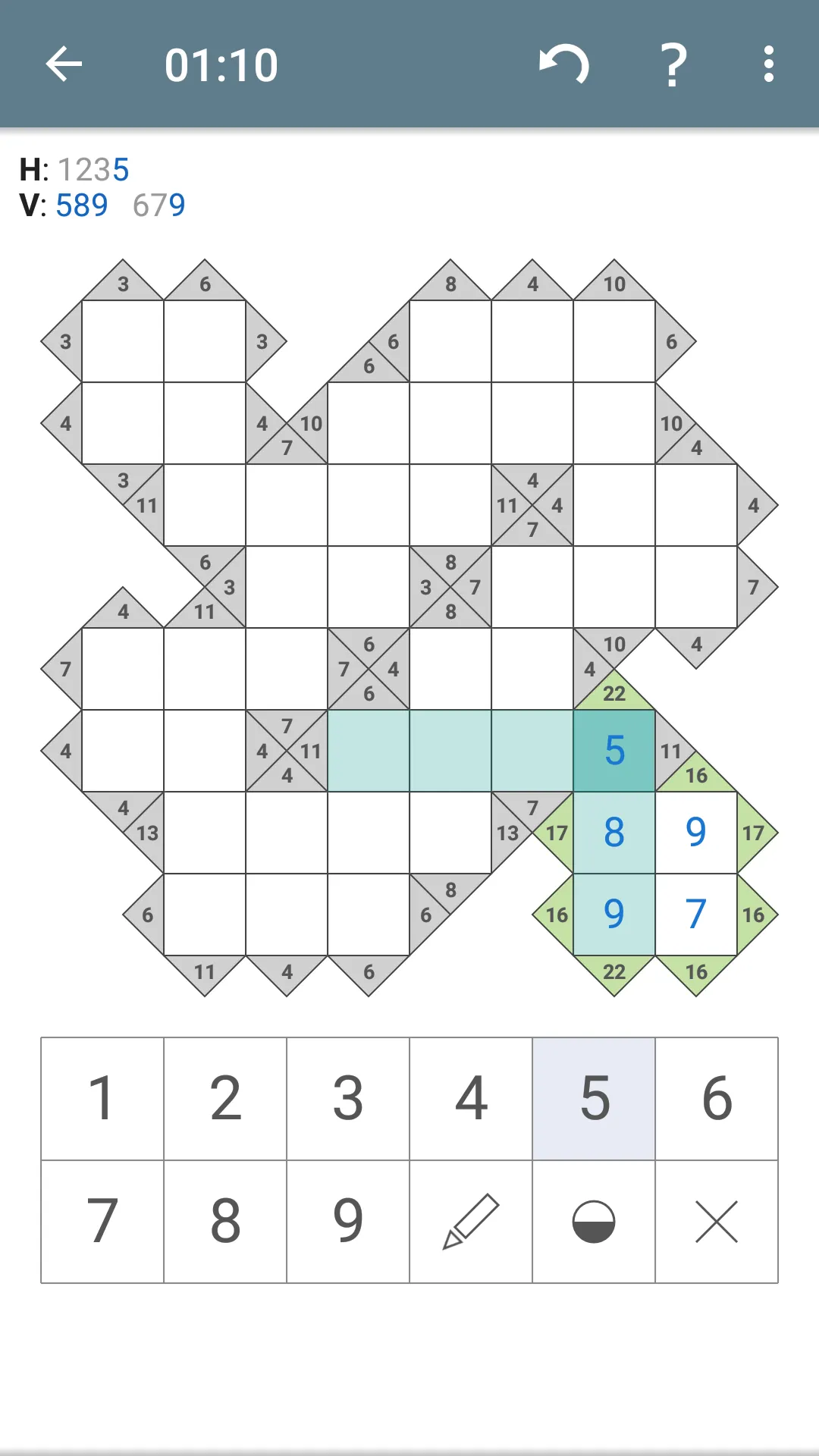 Kakuro (Cross Sums) | Indus Appstore | Screenshot