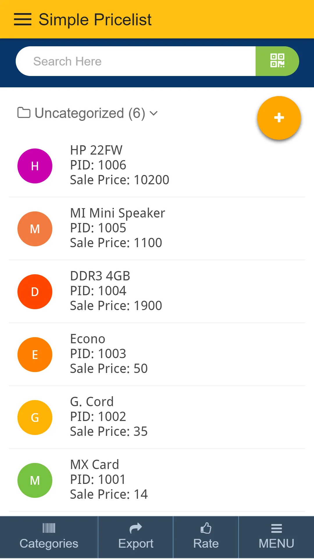 Simple Pricelist | Indus Appstore | Screenshot