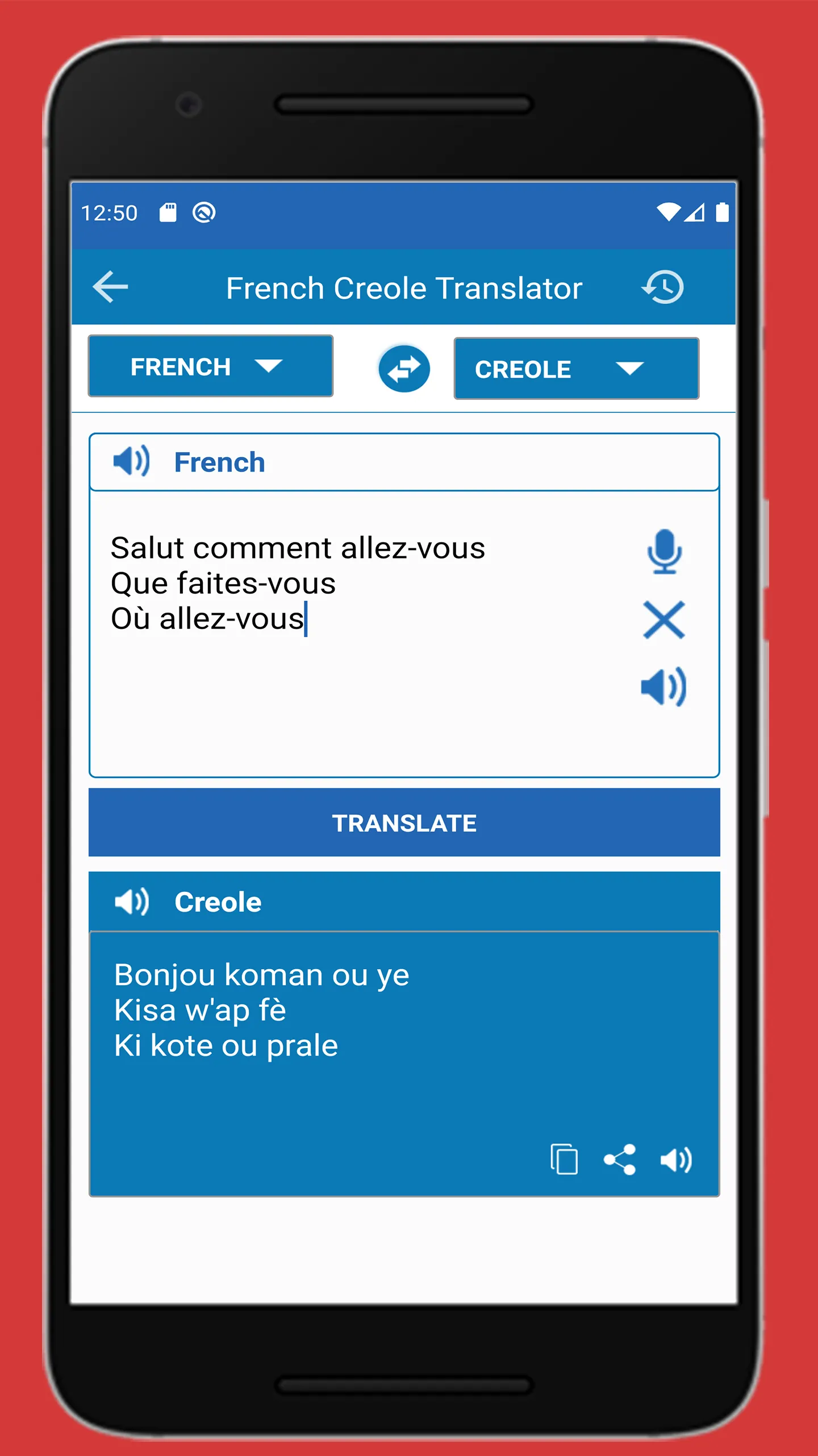 Traducteur Francais Creole | Indus Appstore | Screenshot