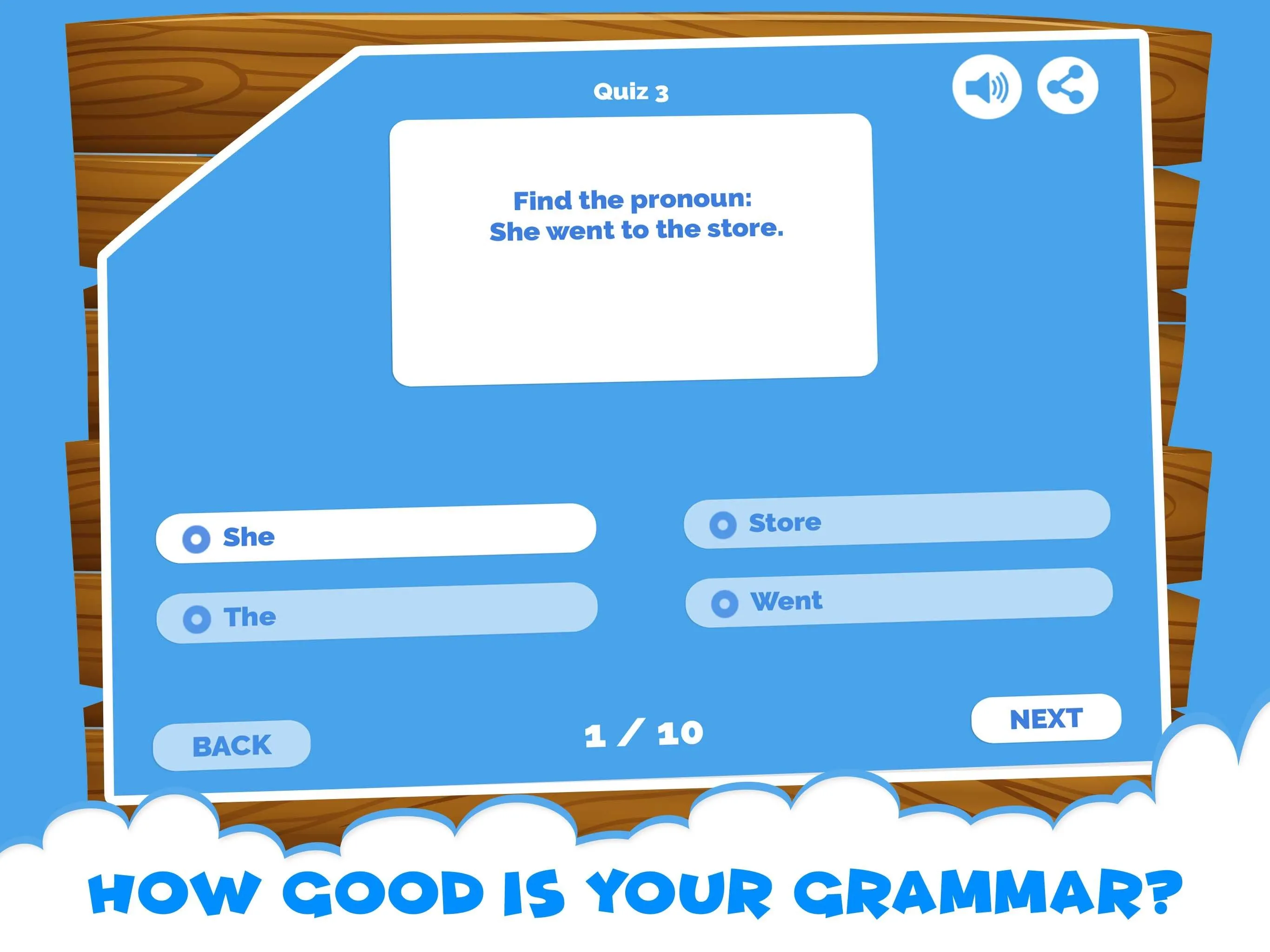 English Grammar Pronouns Quiz | Indus Appstore | Screenshot