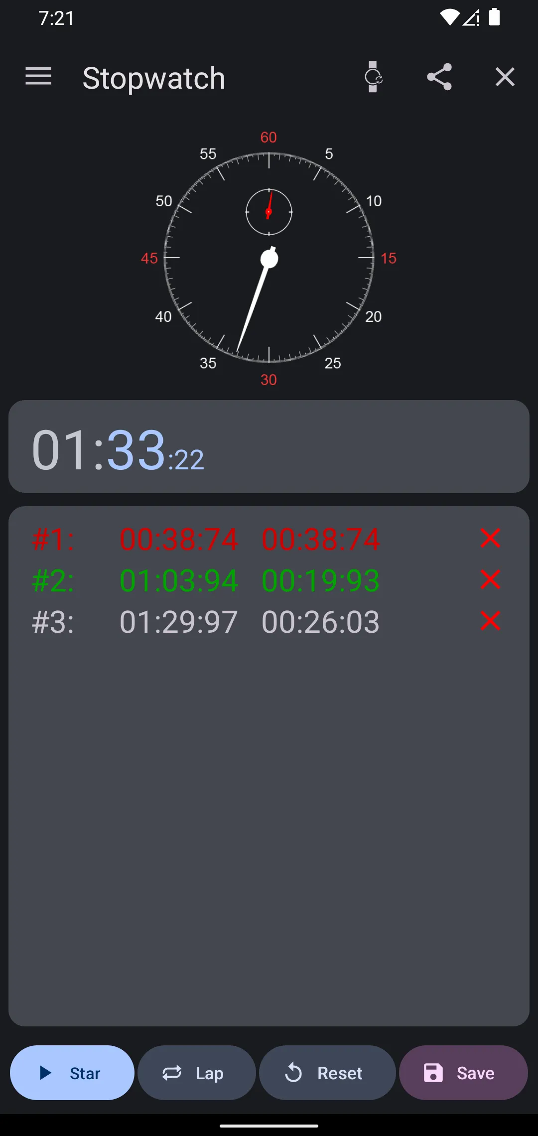 Stopwatch (Wear OS) | Indus Appstore | Screenshot