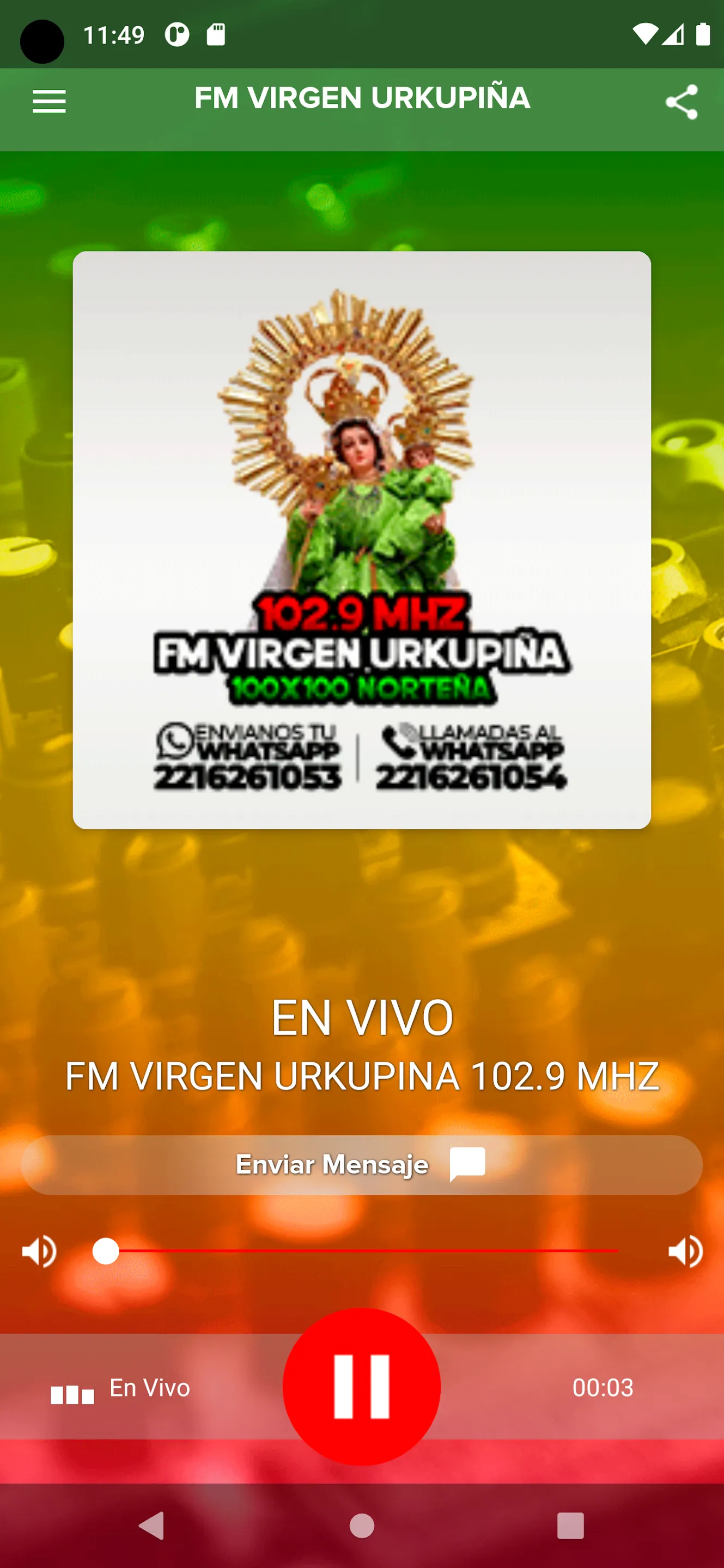 Fm Virgen Urkupiña 102.9 Mhz | Indus Appstore | Screenshot