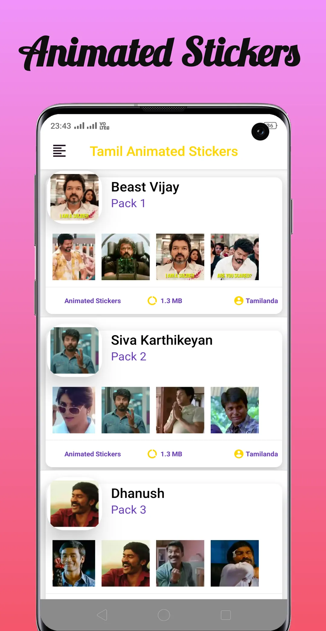 Tamil Animated Stickers | Indus Appstore | Screenshot