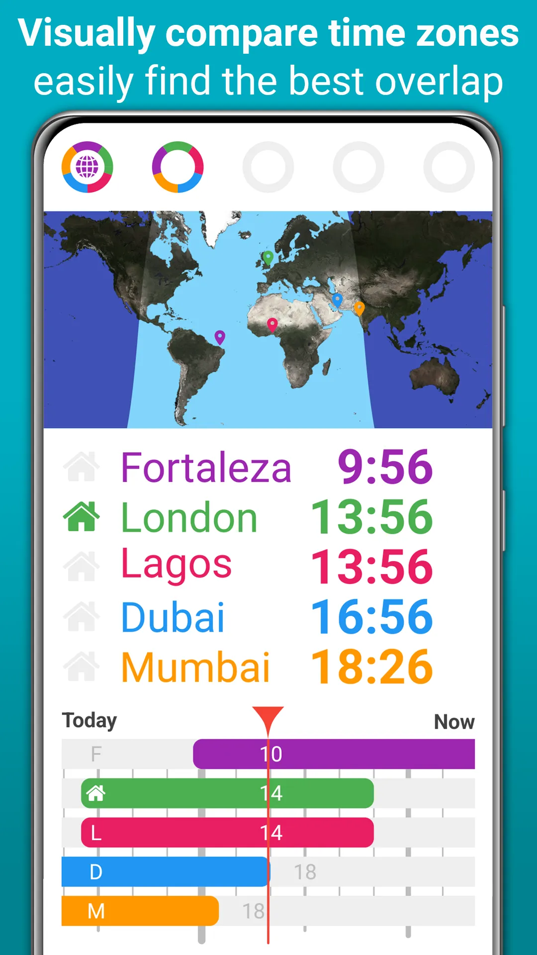 Horzono time zones world clock | Indus Appstore | Screenshot