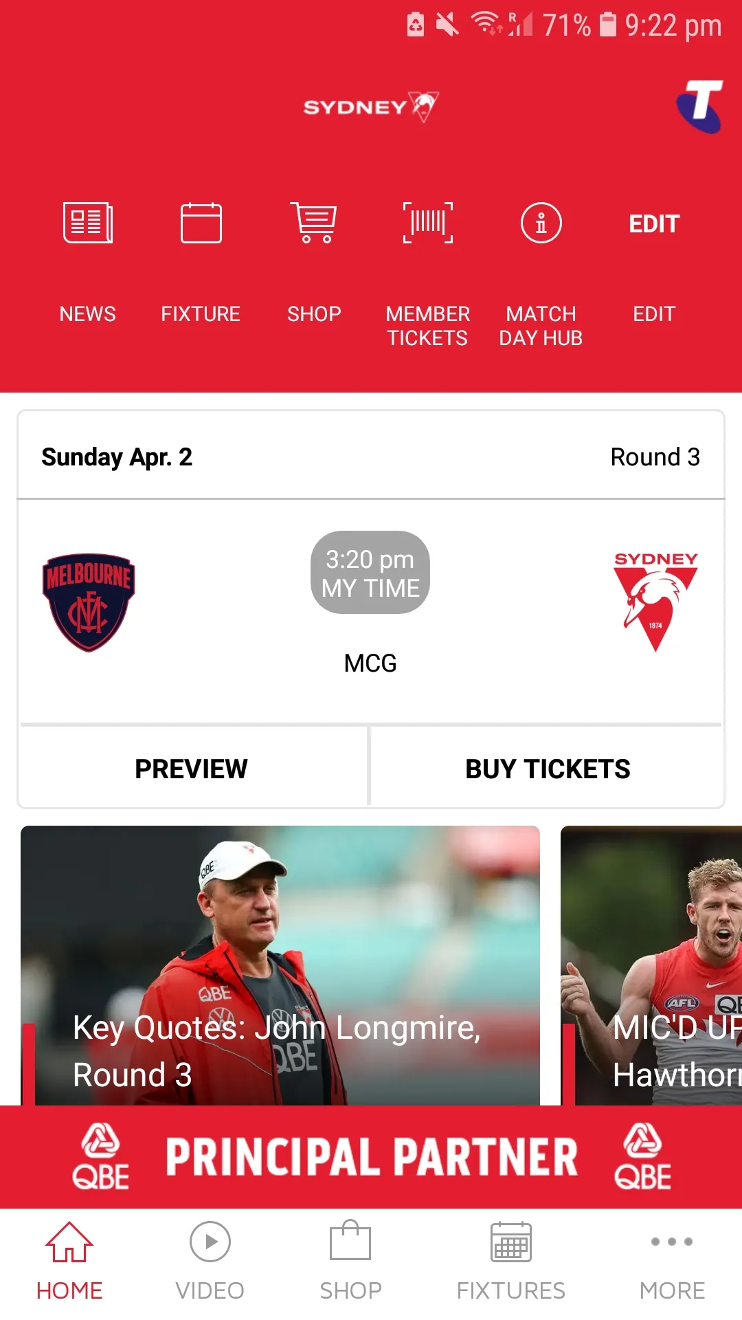 Sydney Swans Official App | Indus Appstore | Screenshot