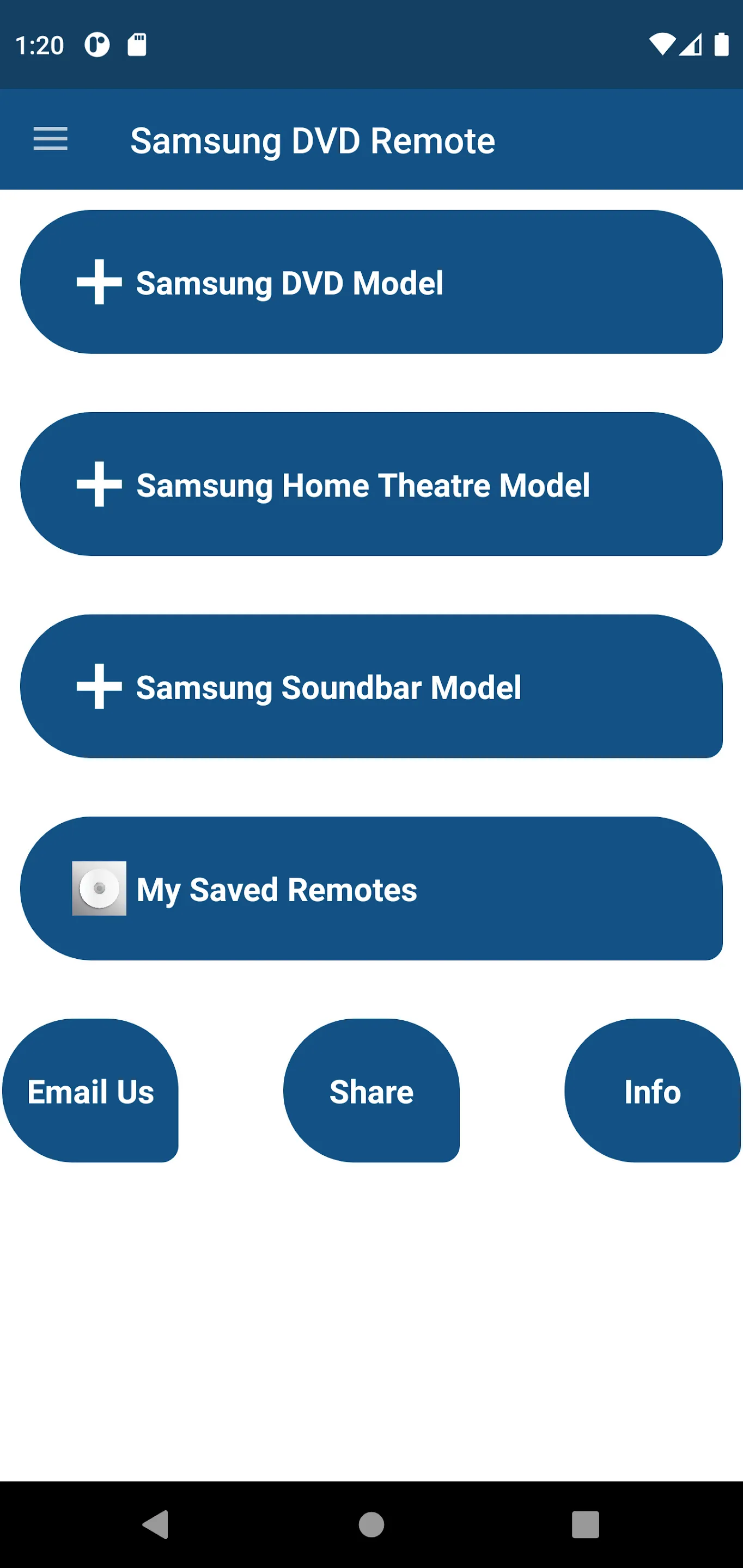 Samsung DVD Remote | Indus Appstore | Screenshot