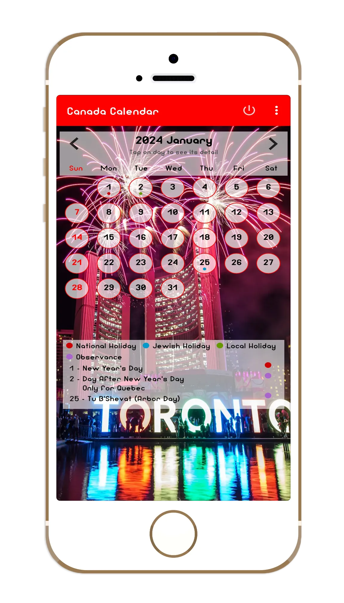 Canada Calendar | Indus Appstore | Screenshot