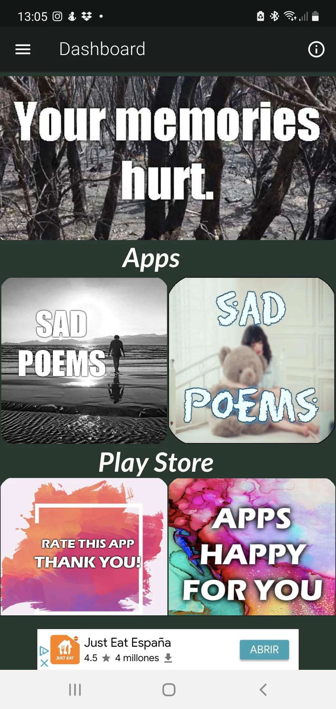 POEMS ABOUT SADNESS | Indus Appstore | Screenshot