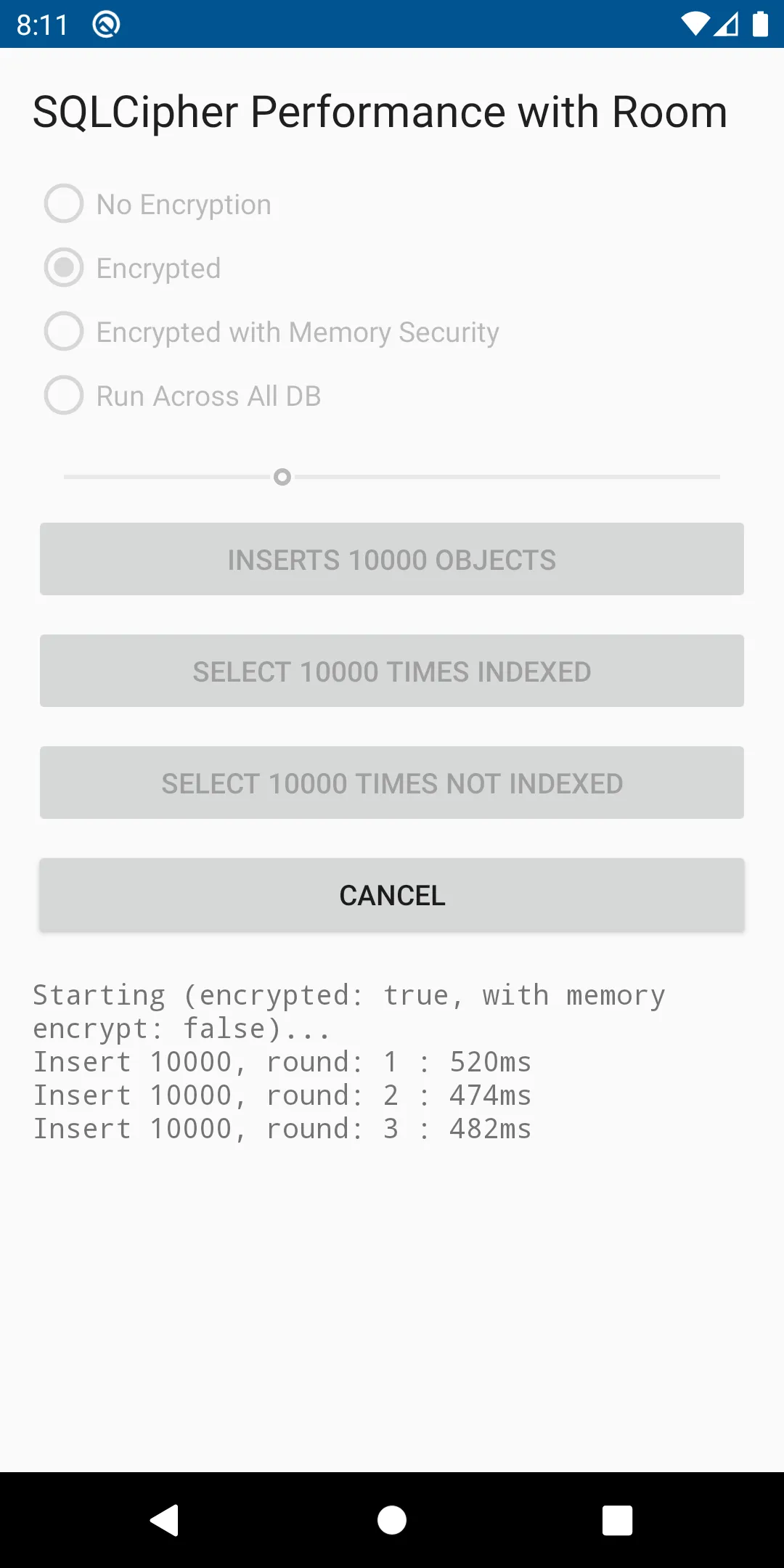 SQLCipher Performance | Indus Appstore | Screenshot