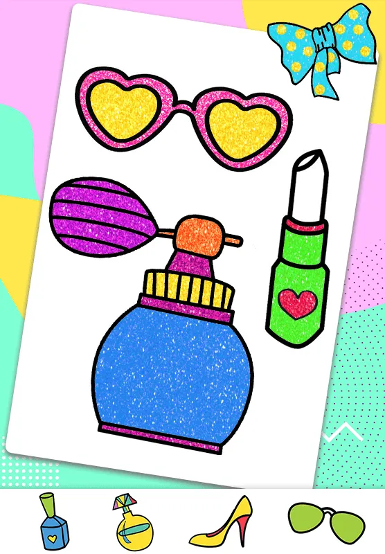 Glitter Makeup Coloring Book | Indus Appstore | Screenshot