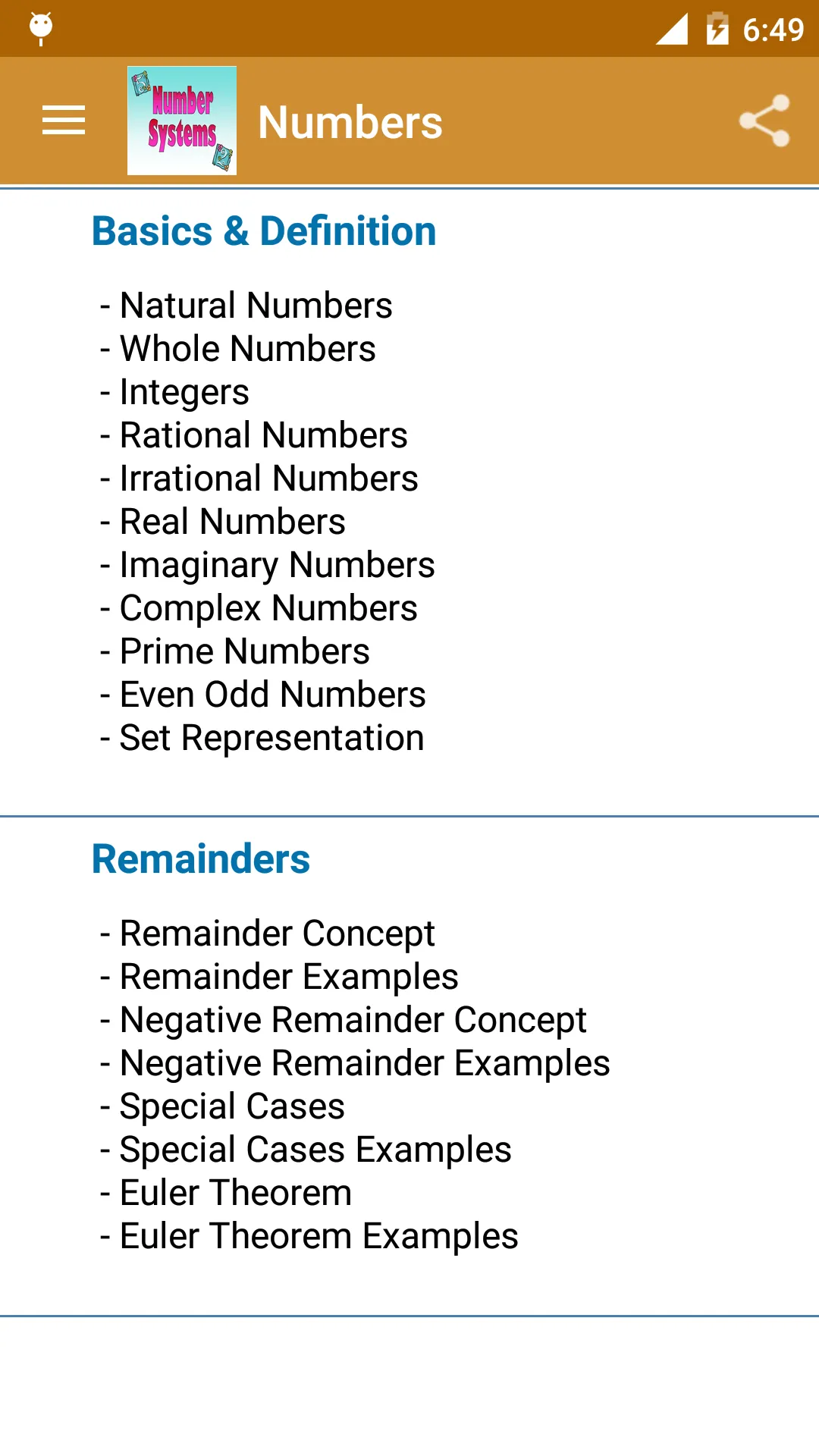 Number System Reference free | Indus Appstore | Screenshot