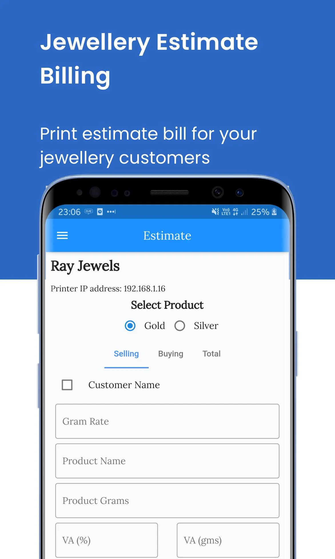 Jewellery Estimate Billing | Indus Appstore | Screenshot