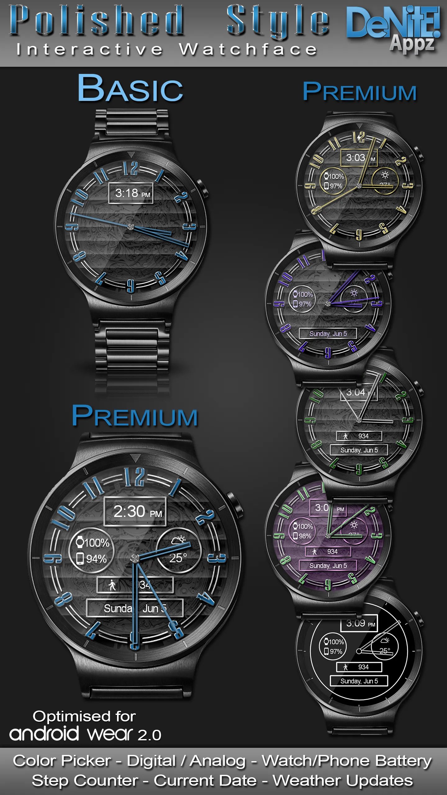 Polished Style HD Watch Face | Indus Appstore | Screenshot