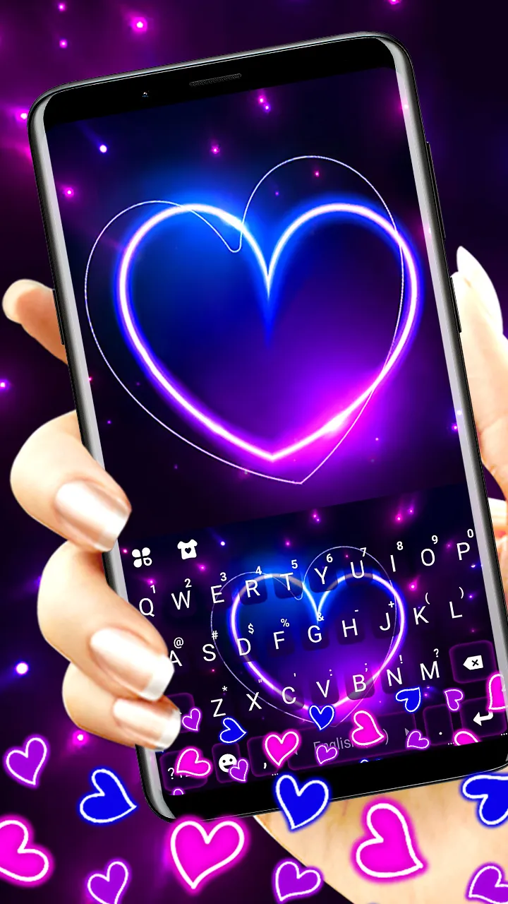 Neon Heart Gravity Keyboard Ba | Indus Appstore | Screenshot