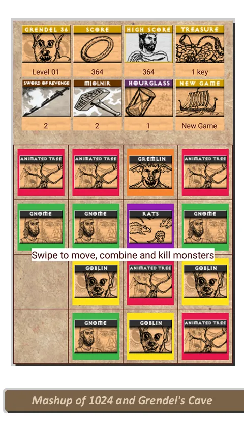 Grendel36 - 2048 Monster Tile  | Indus Appstore | Screenshot