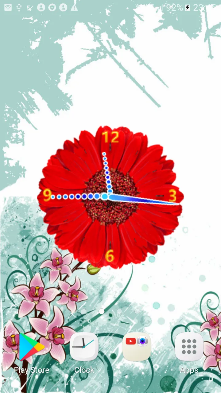 Flowers Clock Live wallpaper | Indus Appstore | Screenshot