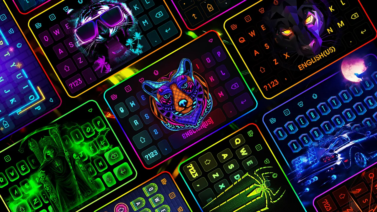 Neon LED Keyboard Fonts, RGB | Indus Appstore | Screenshot