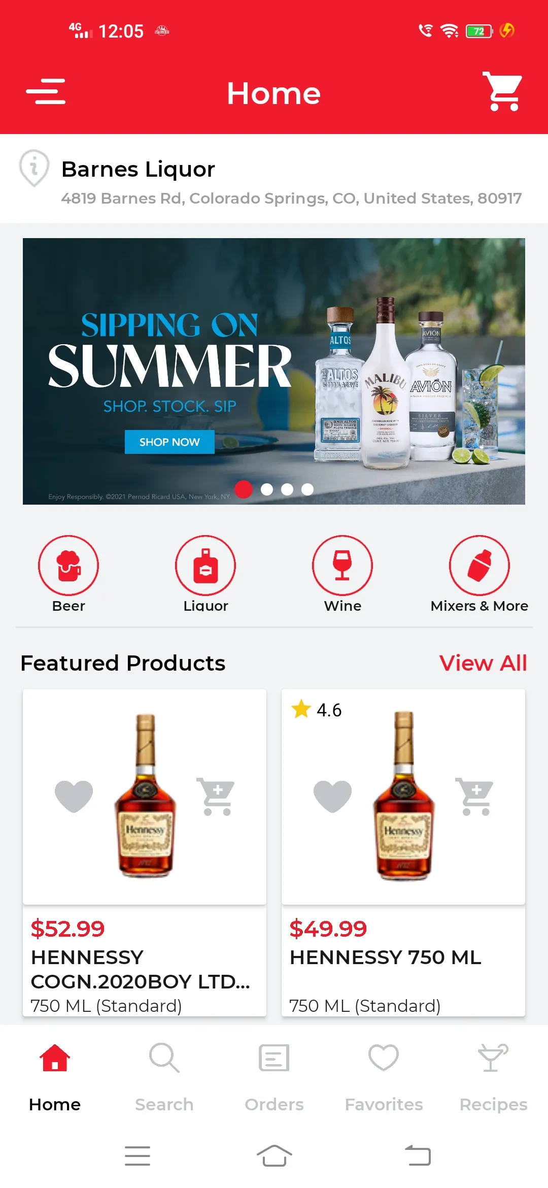 Barnes Liquor | Indus Appstore | Screenshot