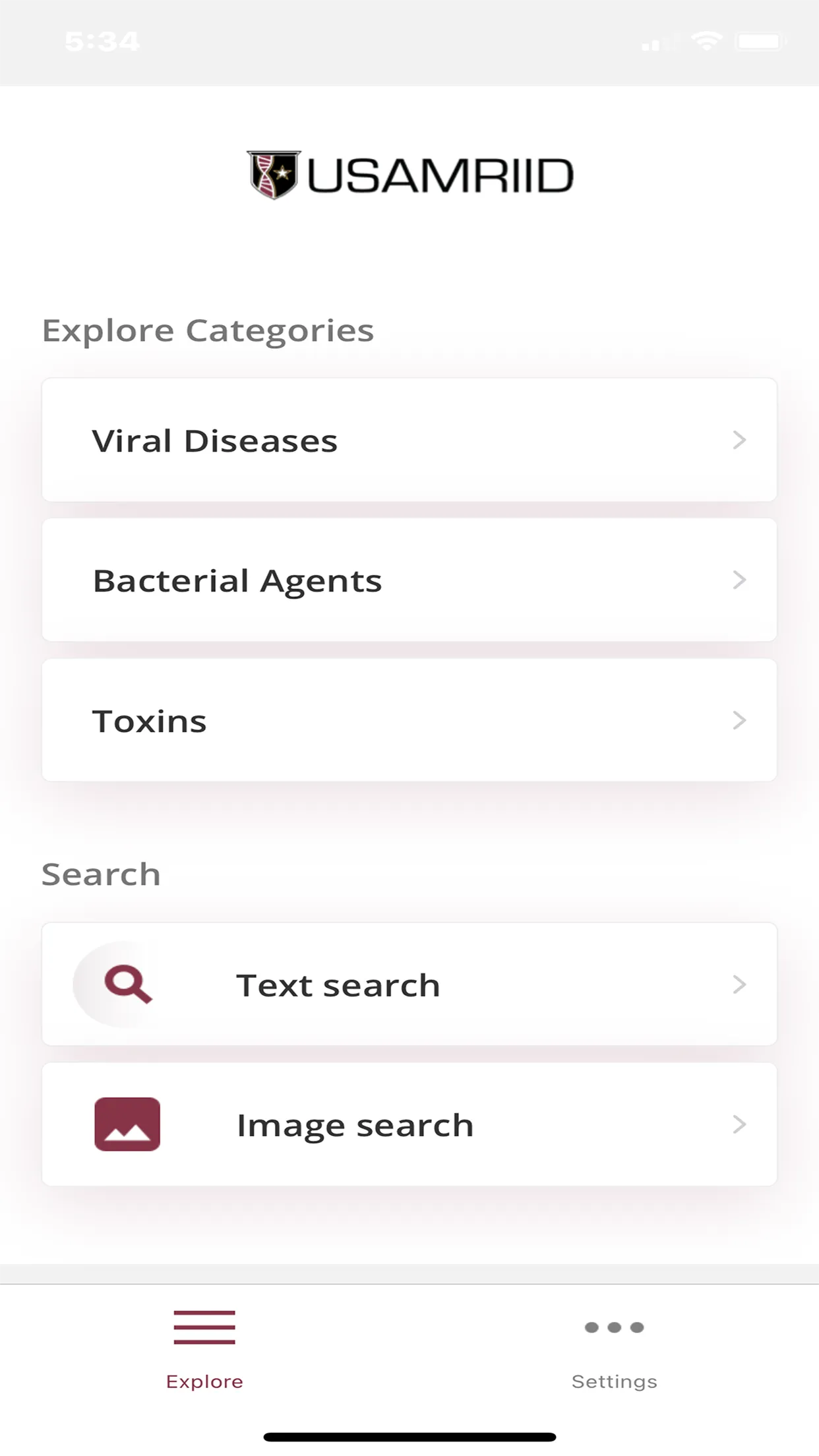 USAMRIID's Biodefense Tool | Indus Appstore | Screenshot