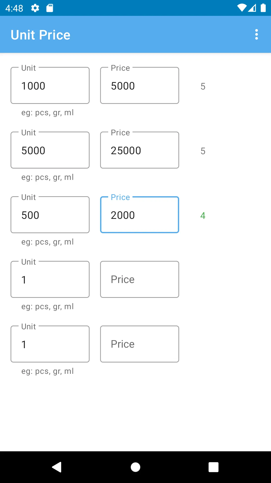 Unit Price | Indus Appstore | Screenshot