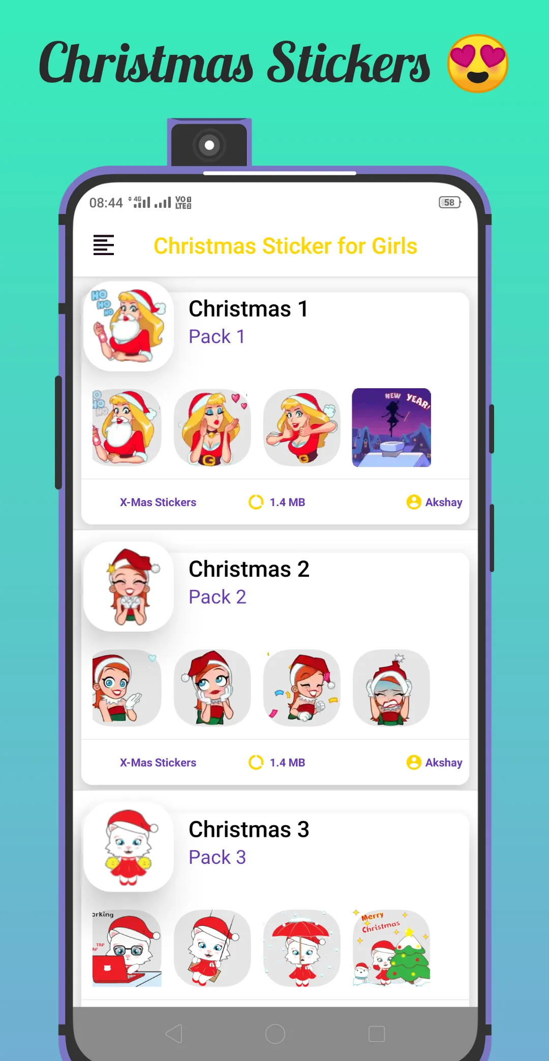 Christmas Sticker for Girls | Indus Appstore | Screenshot