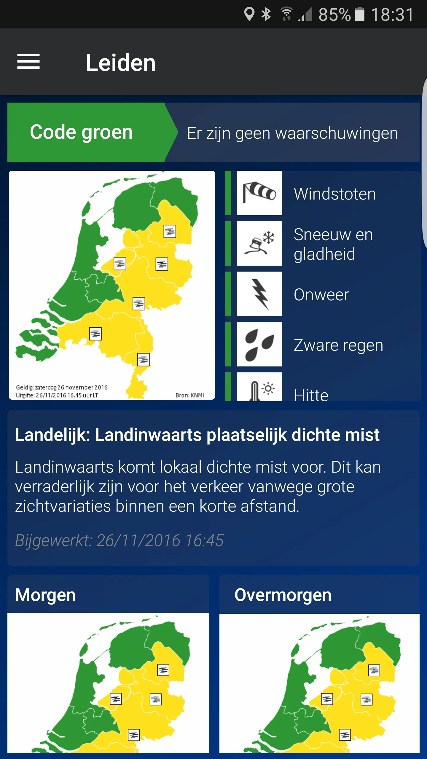 Weerwaarschuwing: Weeralarm NL | Indus Appstore | Screenshot