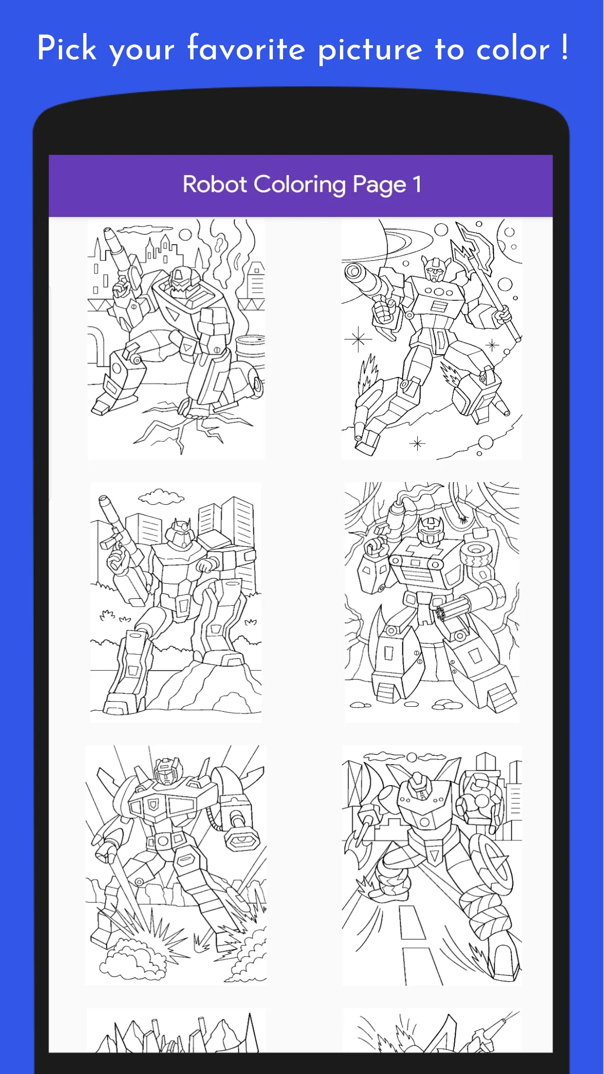 Robot Coloring Book | Indus Appstore | Screenshot