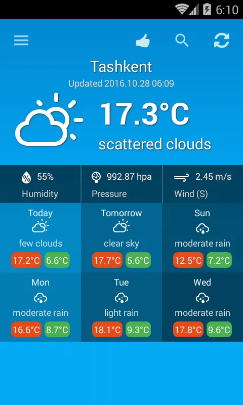 Weather Uzbekistan | Indus Appstore | Screenshot