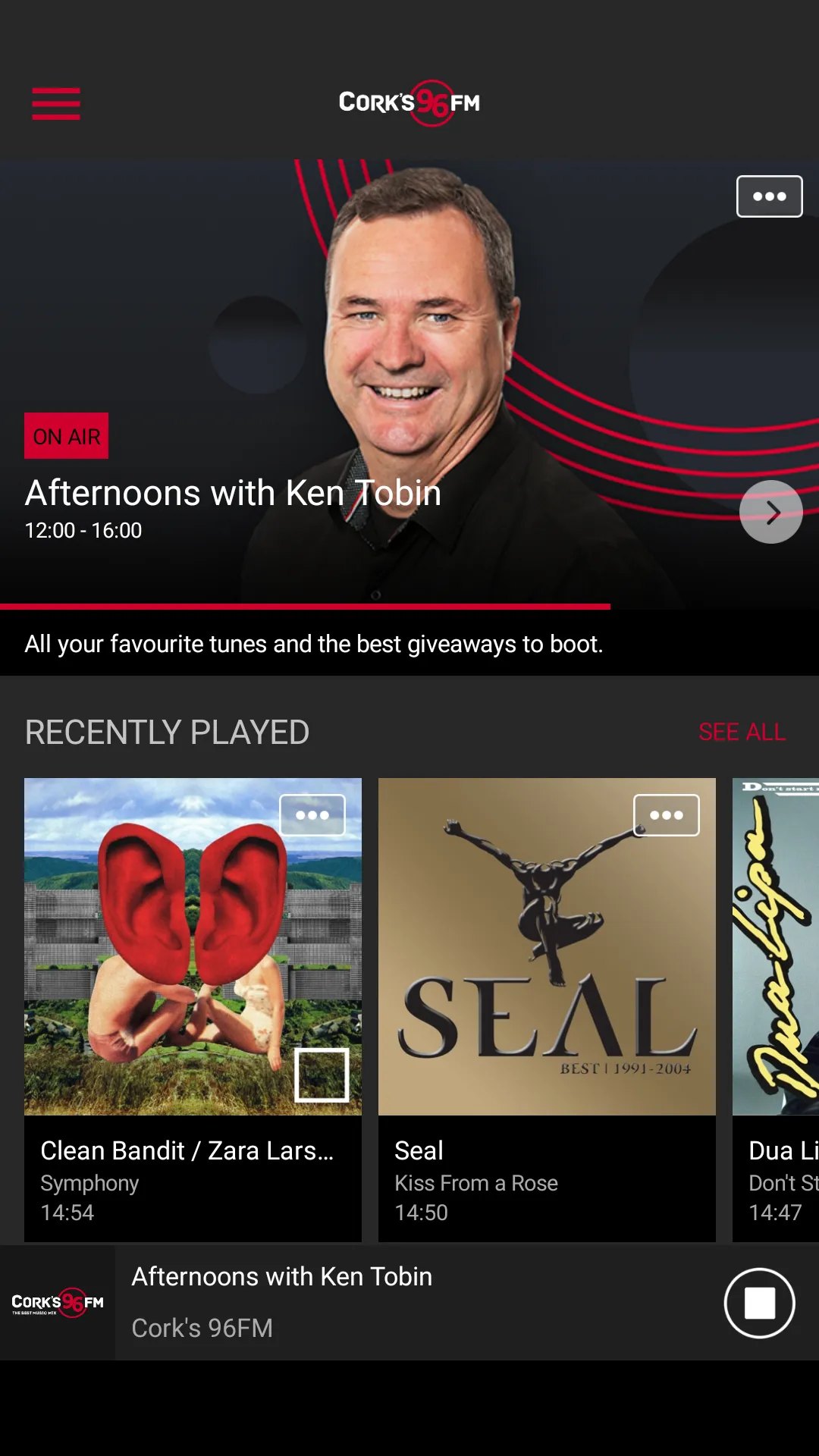 Cork's 96FM | Indus Appstore | Screenshot