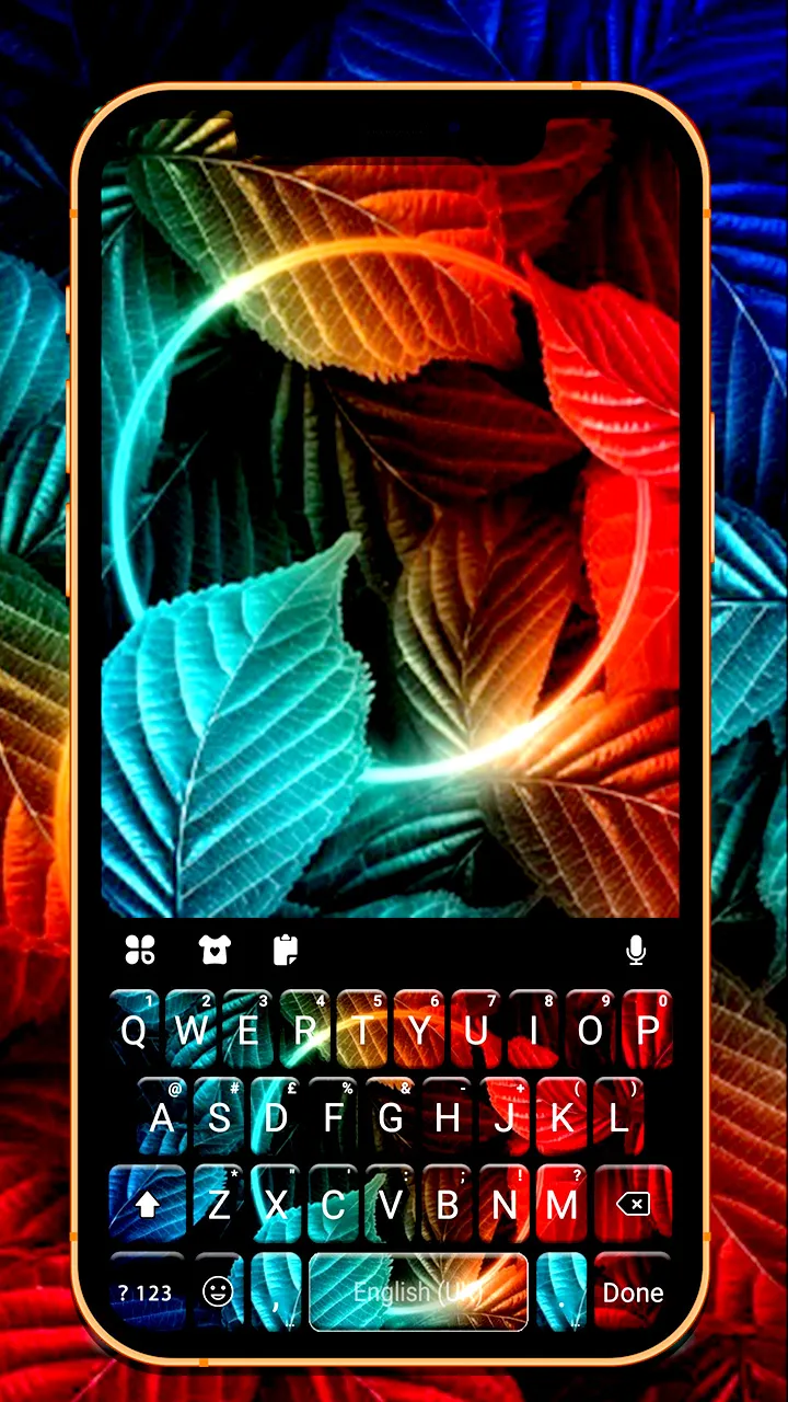 Neon Leaf Keyboard Background | Indus Appstore | Screenshot