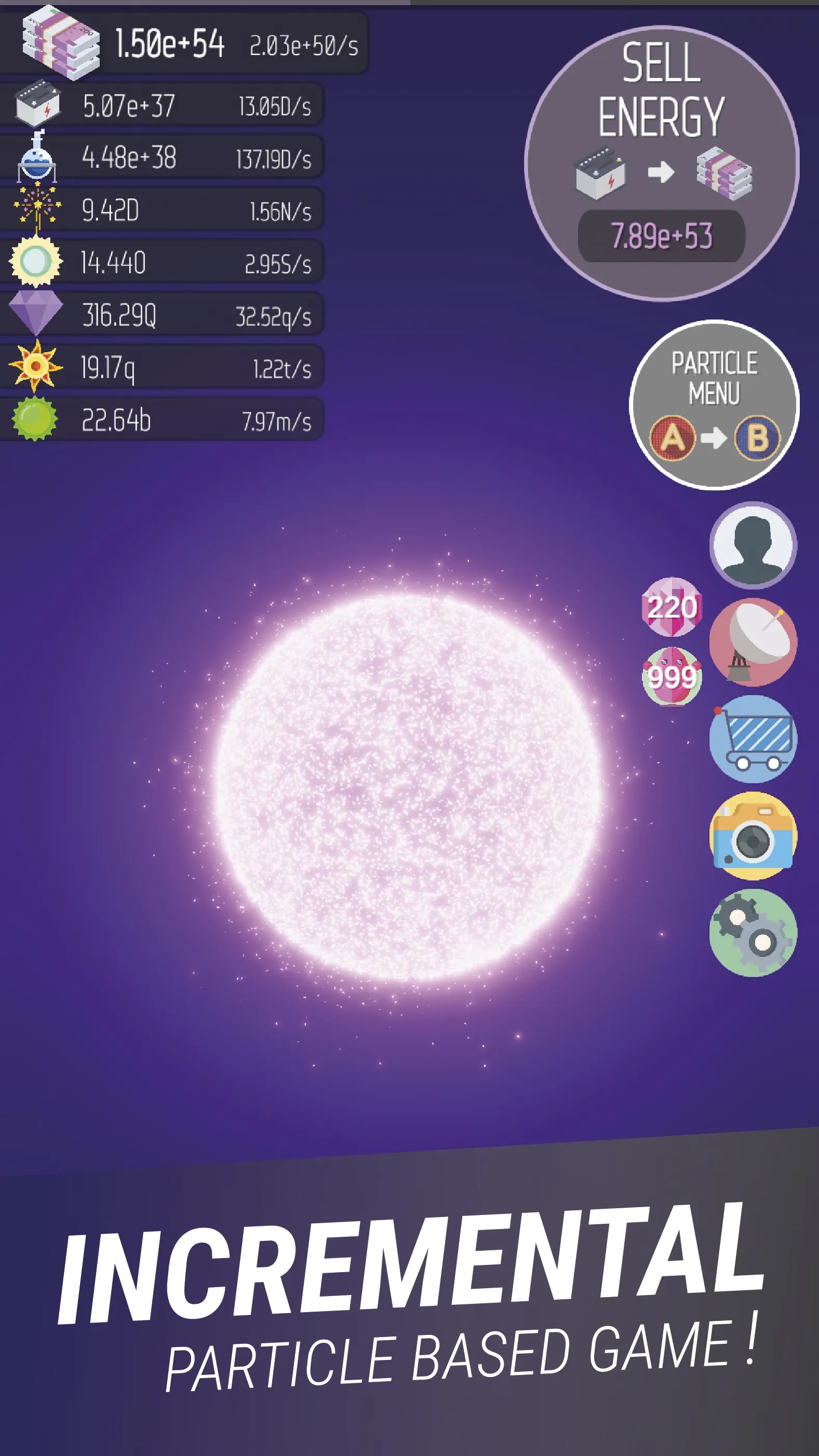 ISEPS Idle Particle Simulator | Indus Appstore | Screenshot