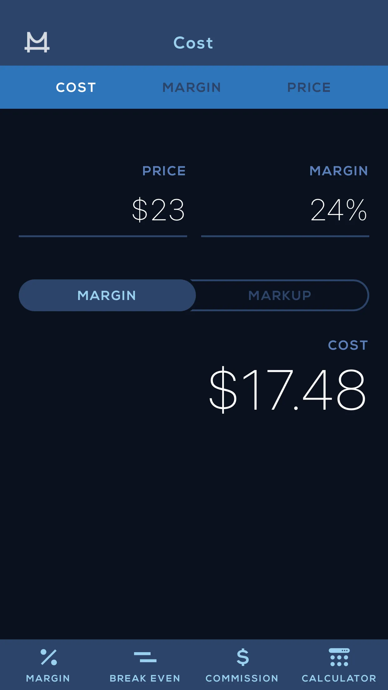 Marcus Lemonis Margin Calculat | Indus Appstore | Screenshot