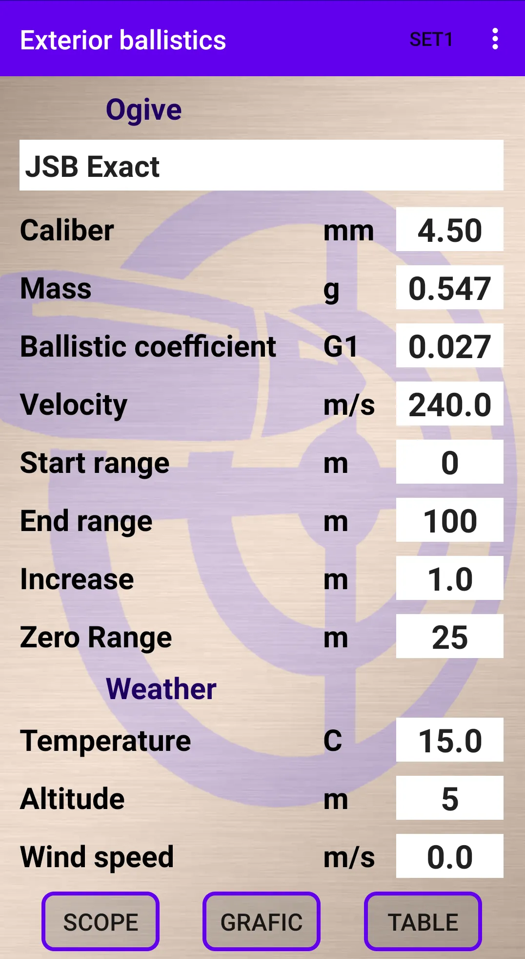 External ballistics calculator | Indus Appstore | Screenshot