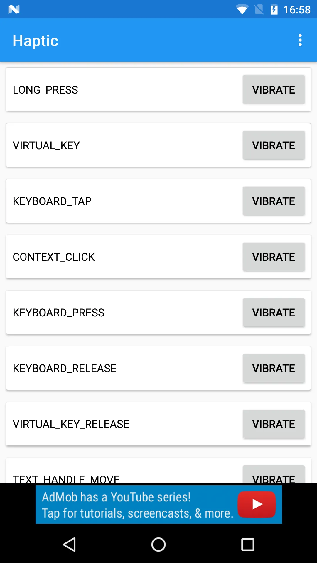 Haptic Feedback Checker | Indus Appstore | Screenshot