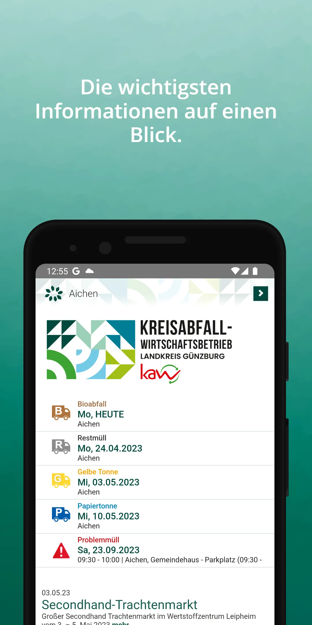 Günzburger Abfall-App | Indus Appstore | Screenshot