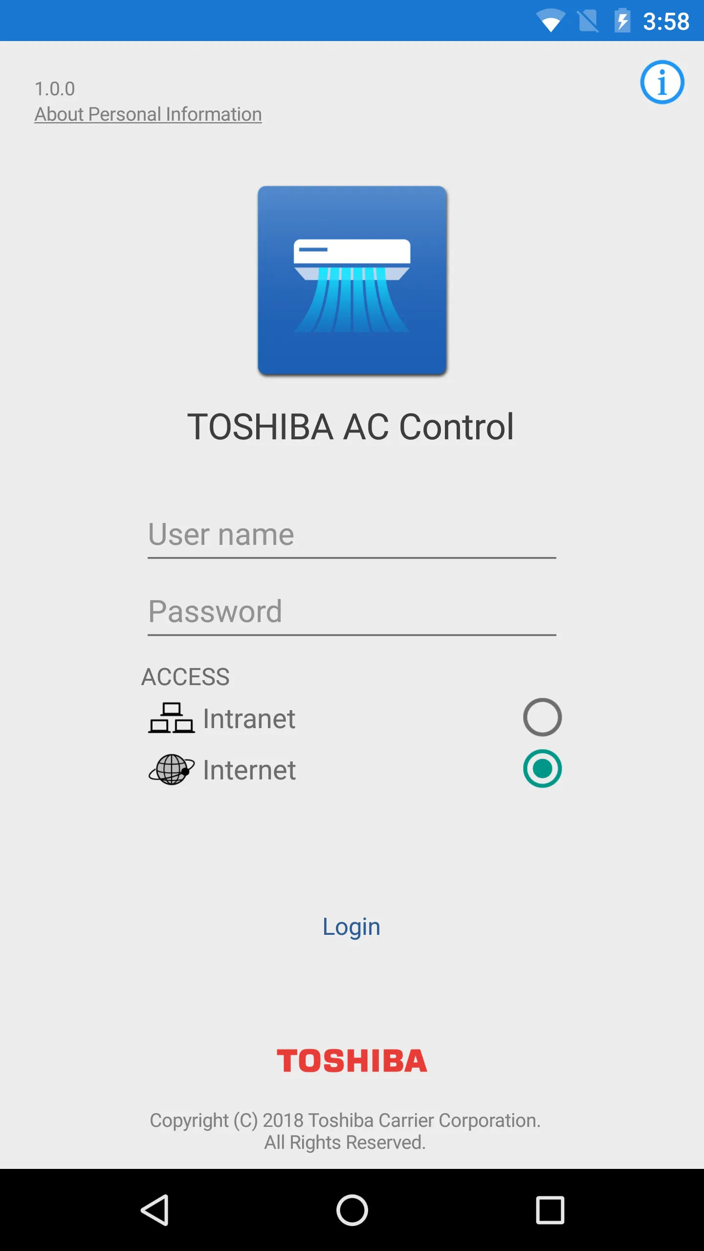 TOSHIBA AC Control | Indus Appstore | Screenshot