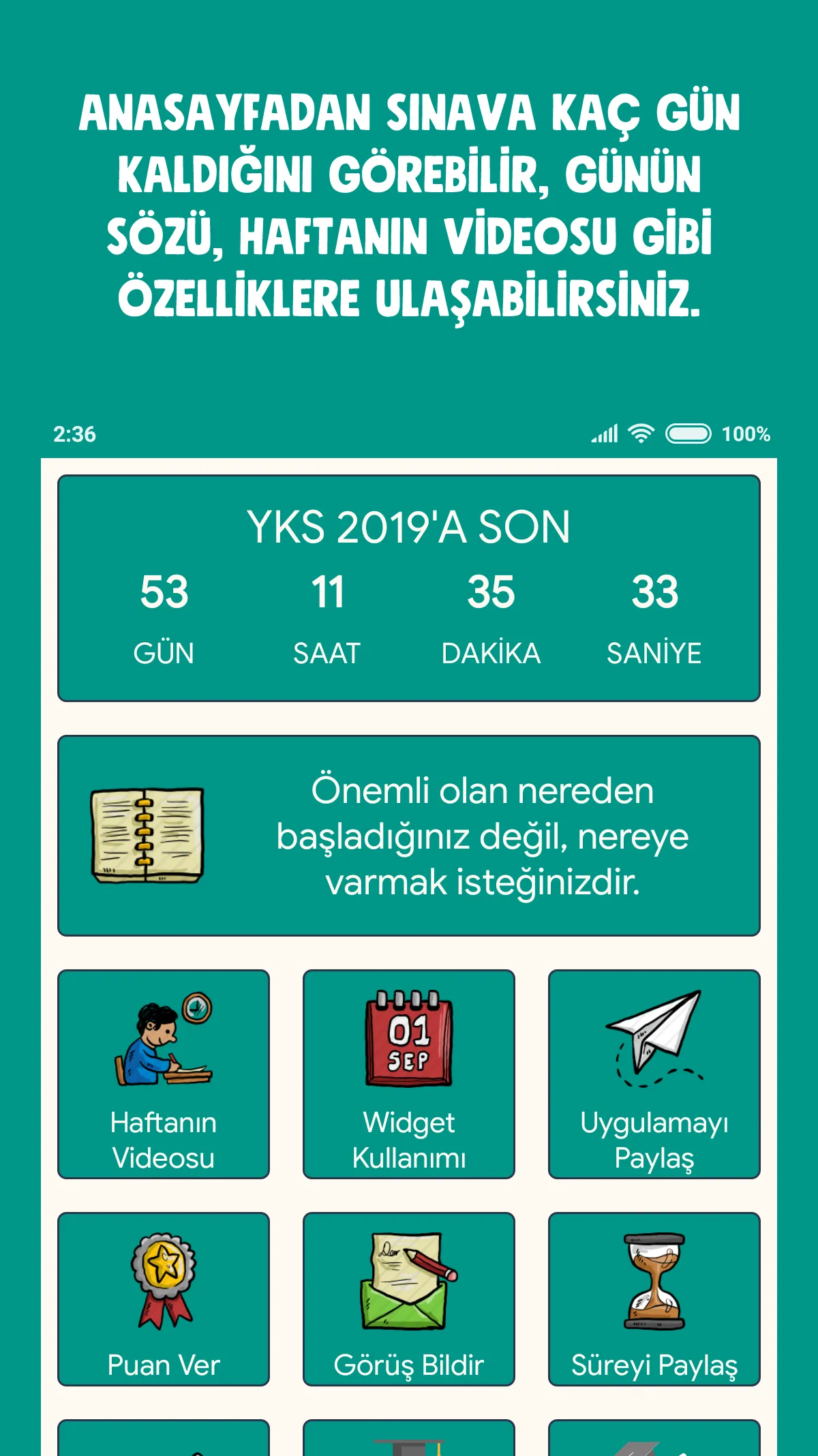 YKS Sayaç ve Widget | Indus Appstore | Screenshot