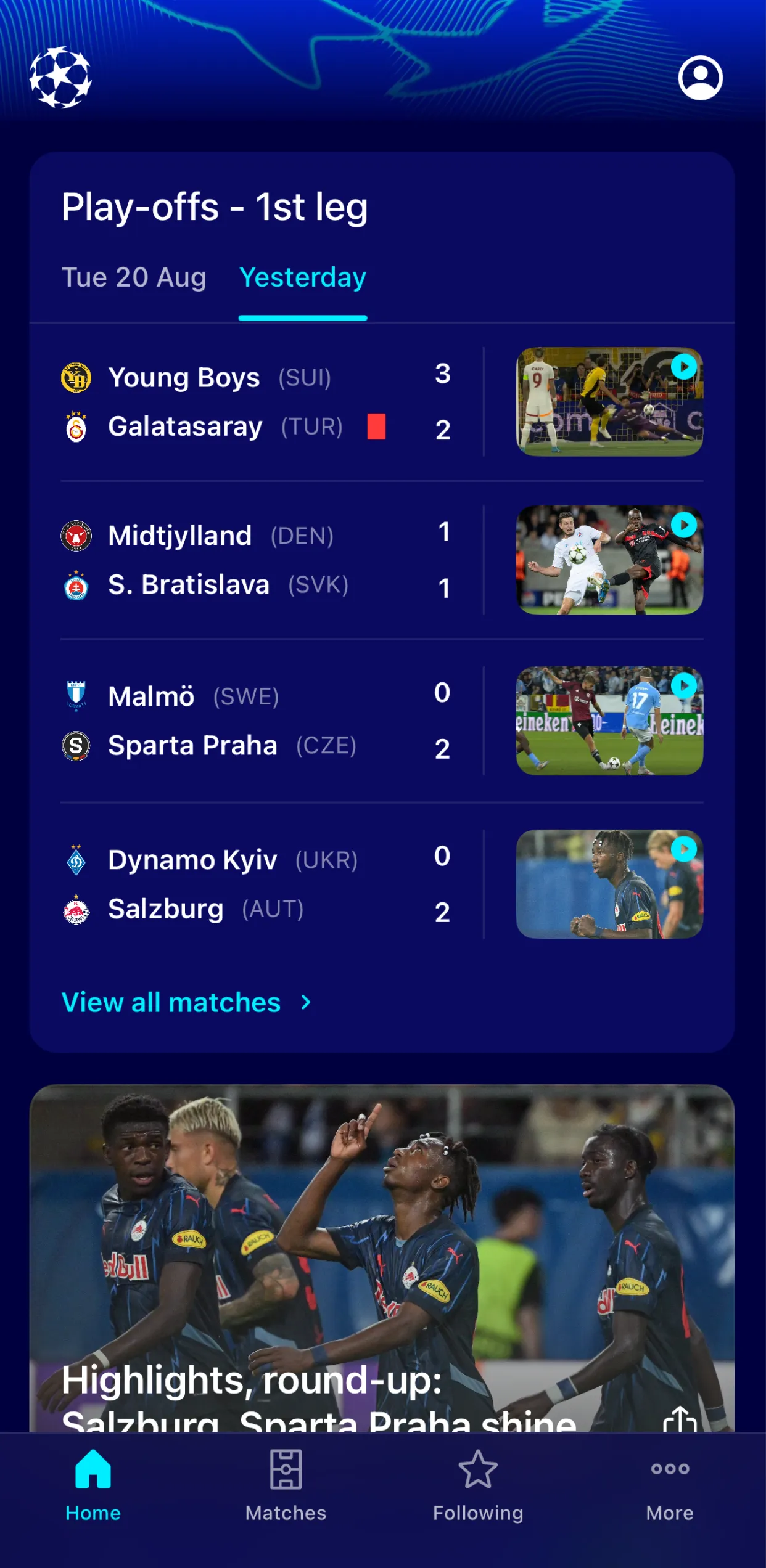 Champions League Official | Indus Appstore | Screenshot