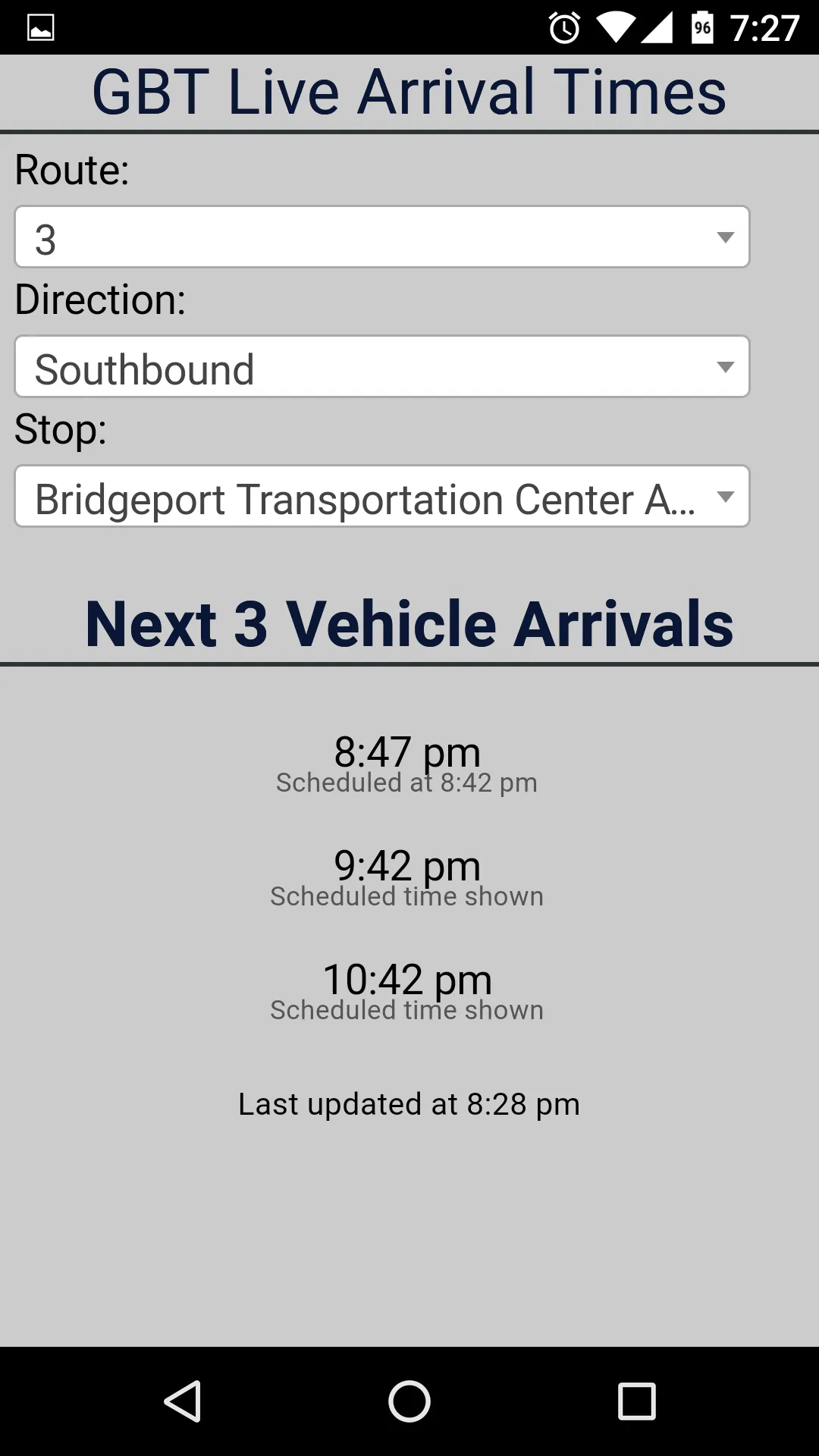 Bridgeport GBT Bus Tracker | Indus Appstore | Screenshot