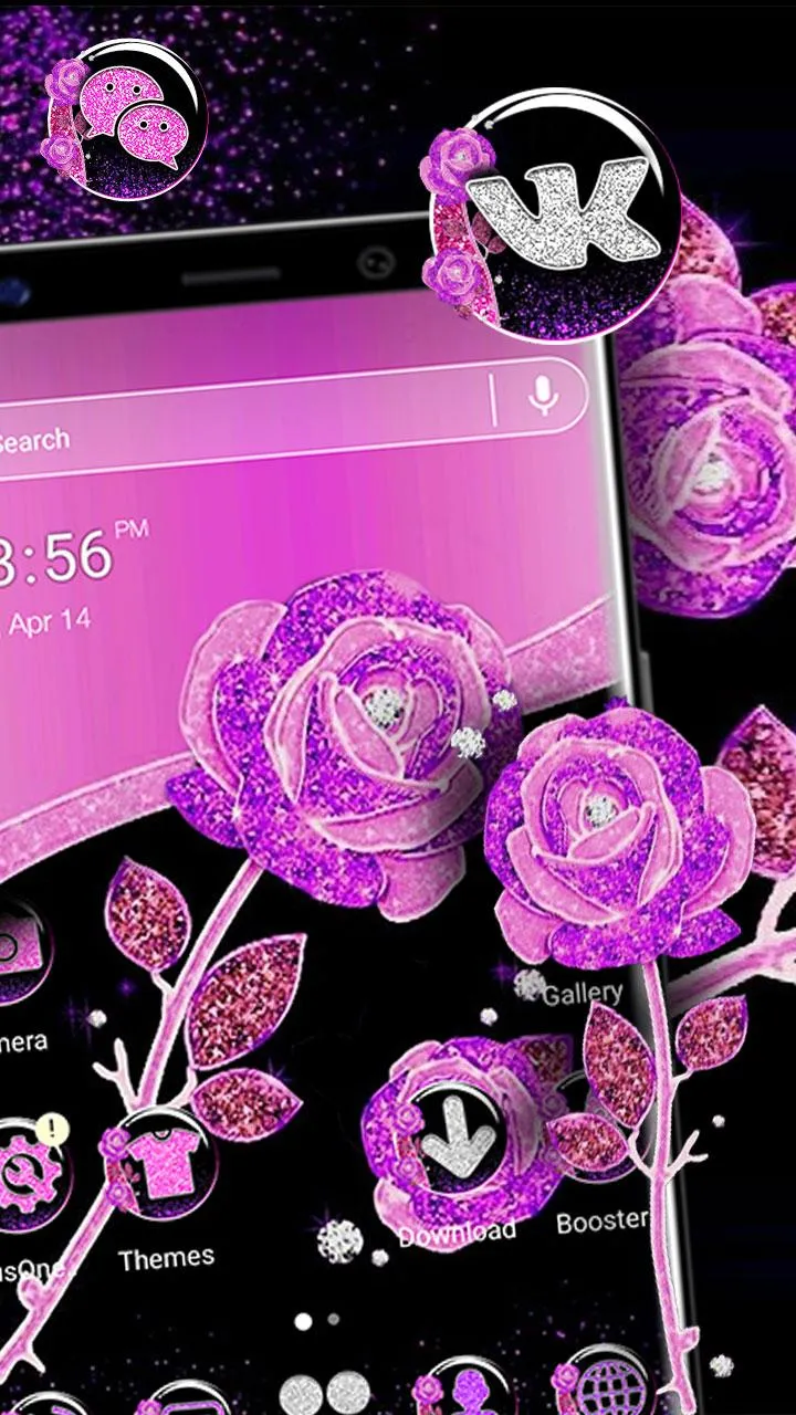 Purple Rose Launcher Theme | Indus Appstore | Screenshot