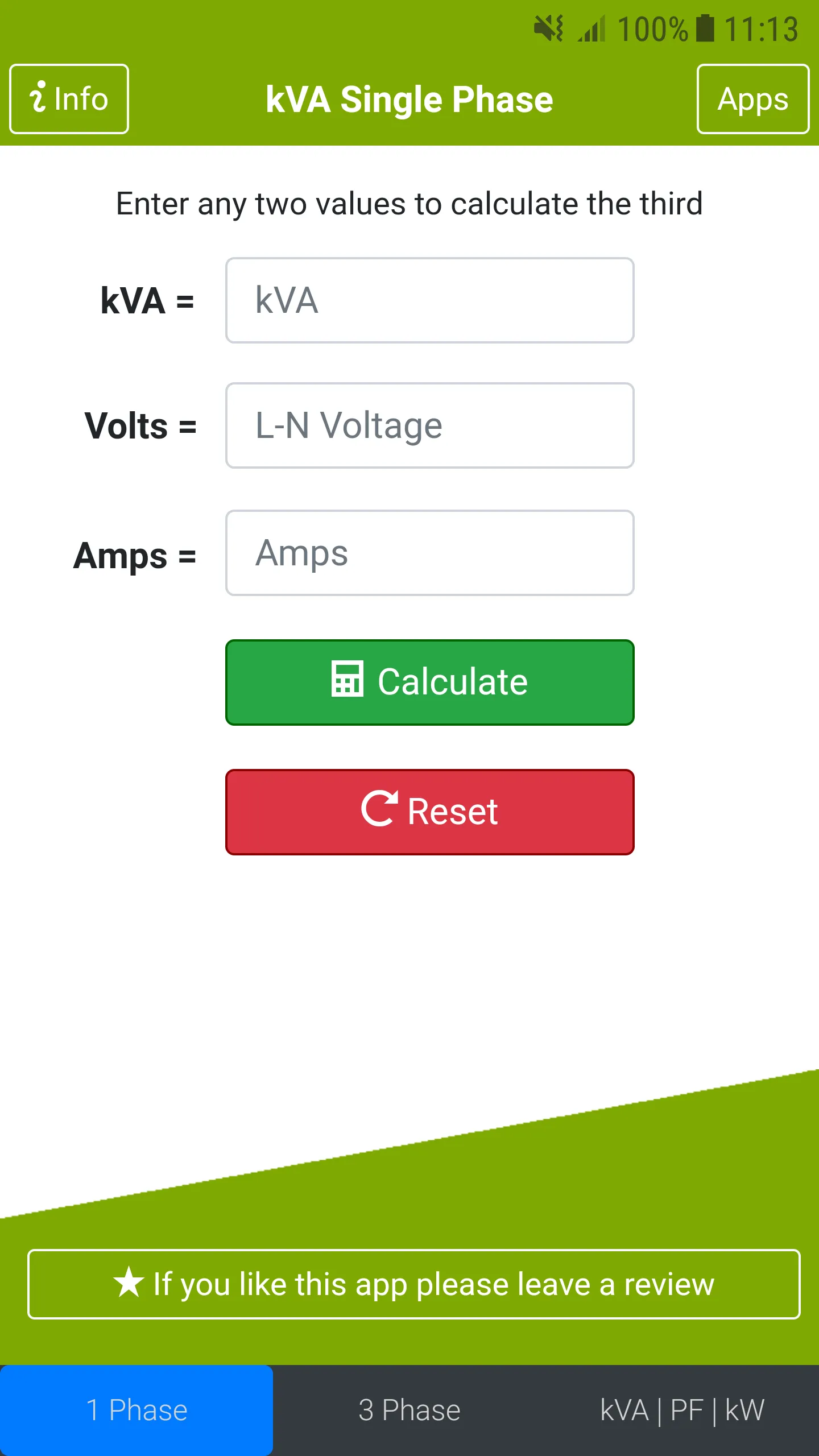 kVA Calculator | Indus Appstore | Screenshot