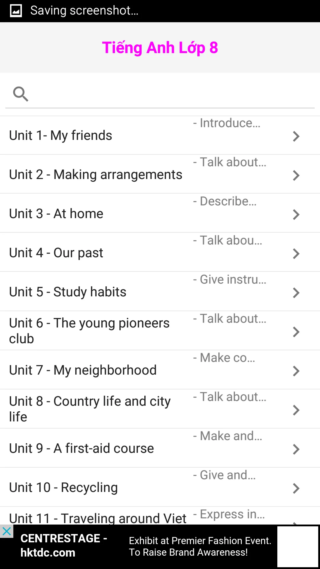 Tieng Anh Lop 8 - English 8 | Indus Appstore | Screenshot