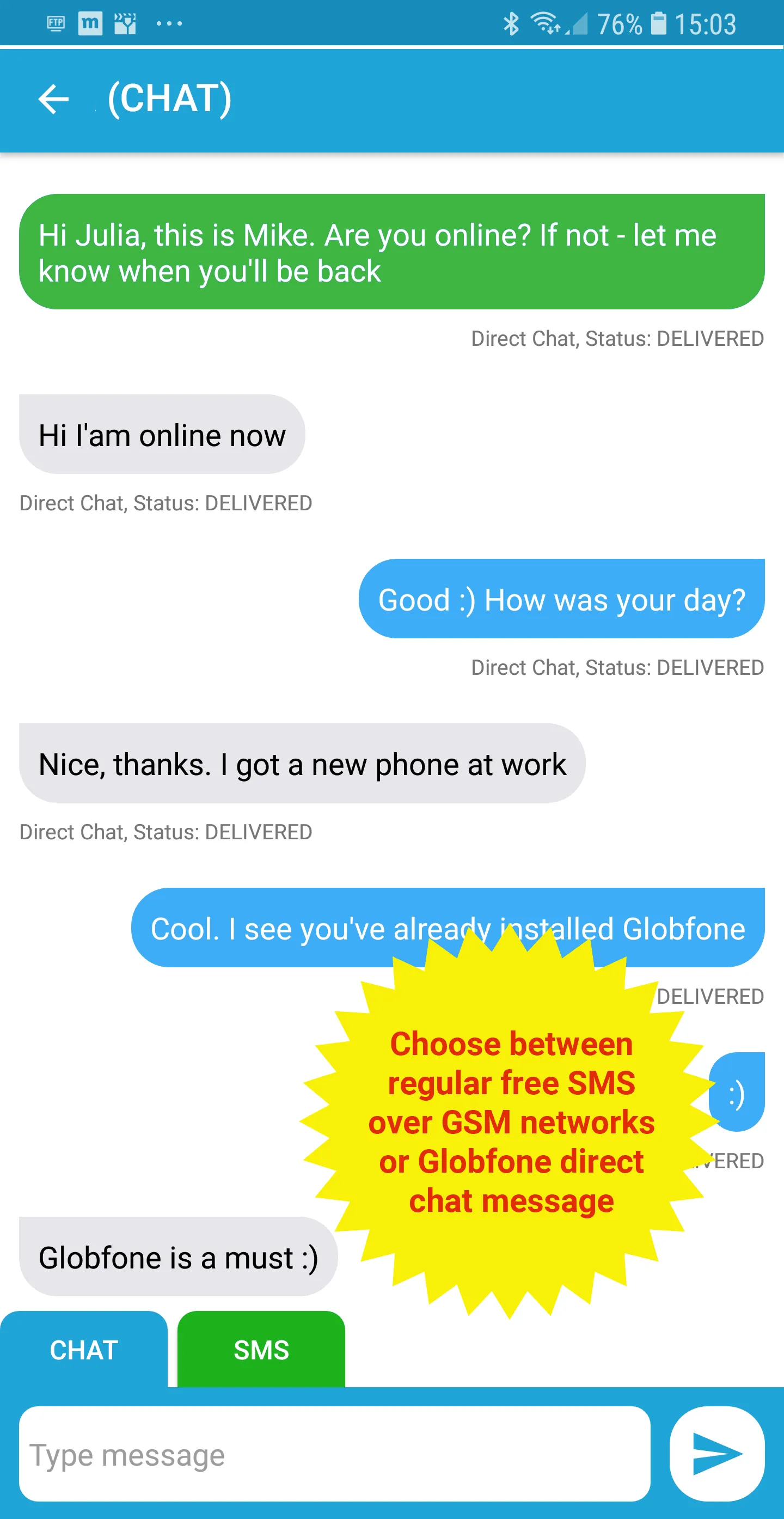 Globfone SMS Messenger | Indus Appstore | Screenshot