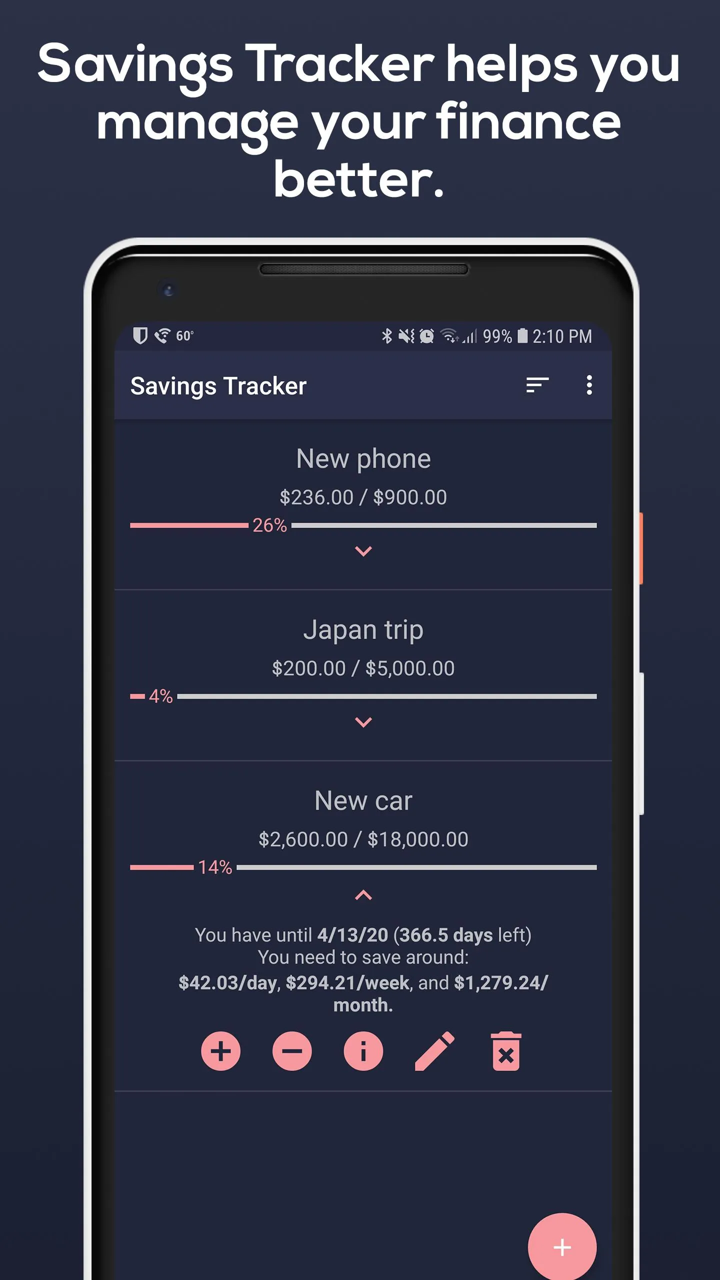 Savings Tracker | Indus Appstore | Screenshot