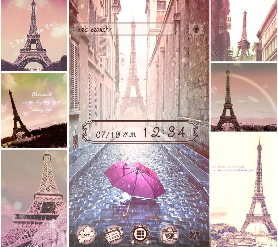 Theme Rain at the Eiffel Tower | Indus Appstore | Screenshot