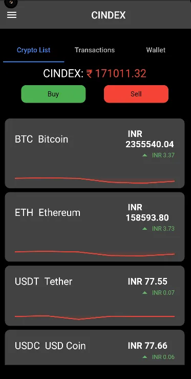 CINDEX - CRYPTO SENSEX APP | Indus Appstore | Screenshot