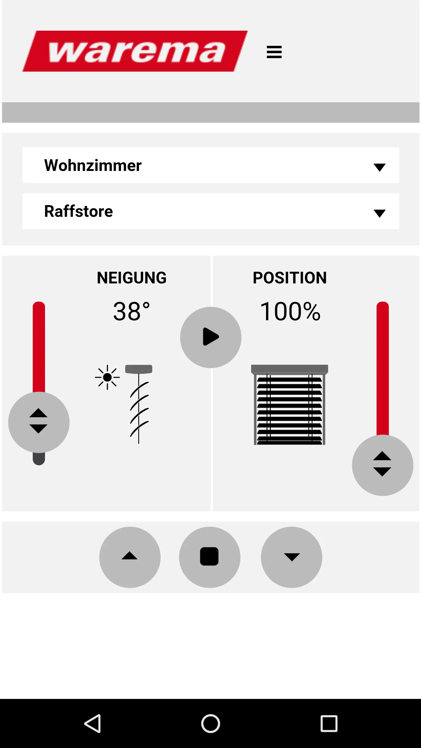 WAREMA climatronic® WebControl | Indus Appstore | Screenshot