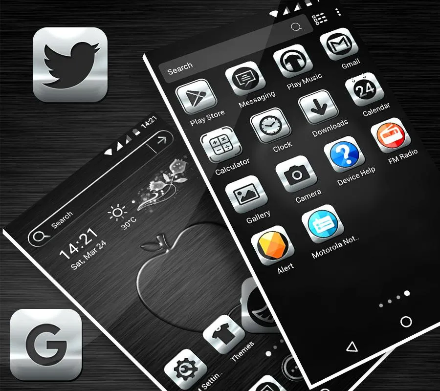 Crystal Silver Launcher Theme | Indus Appstore | Screenshot