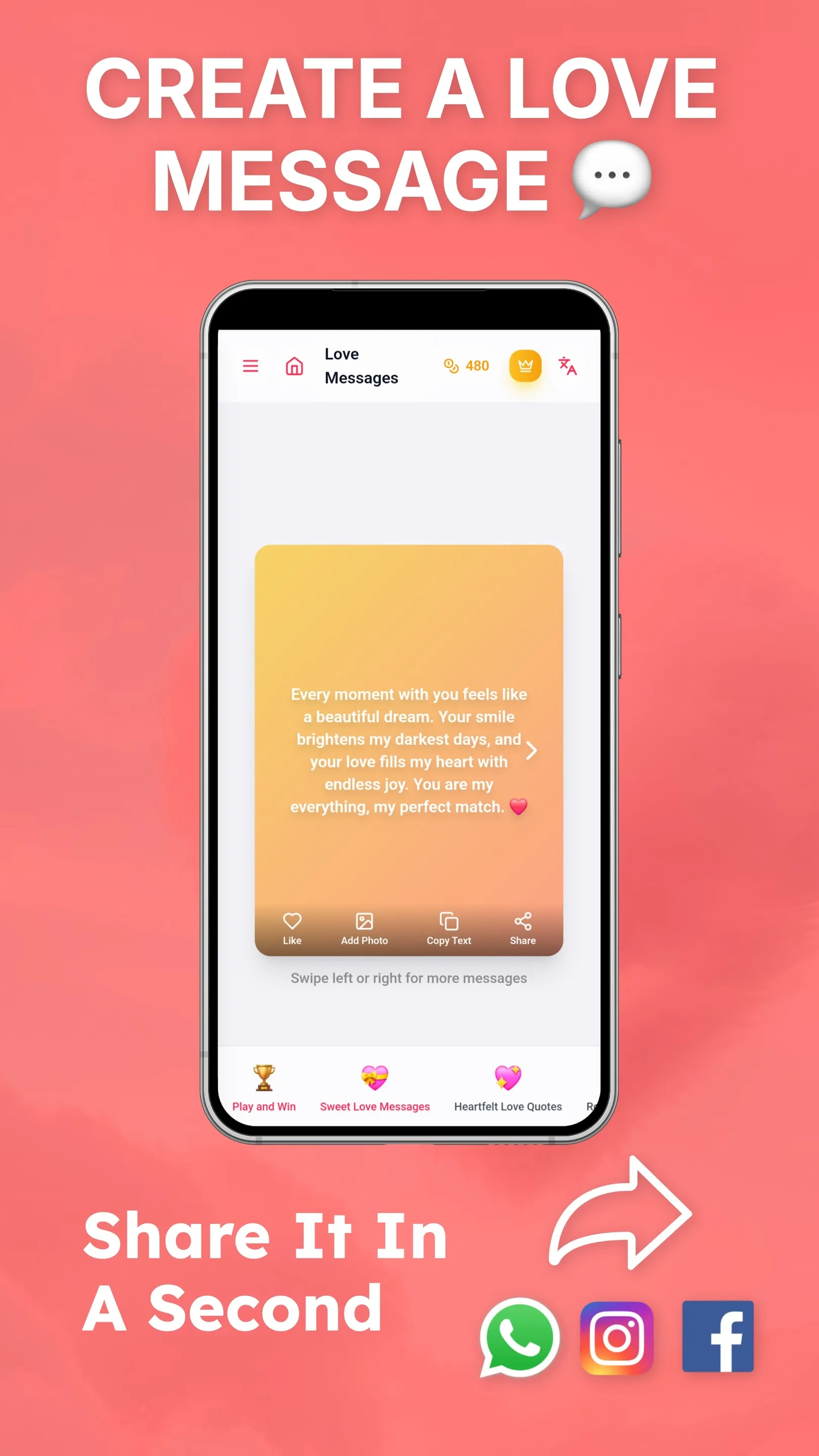 Love Messages Romantic Quotes | Indus Appstore | Screenshot